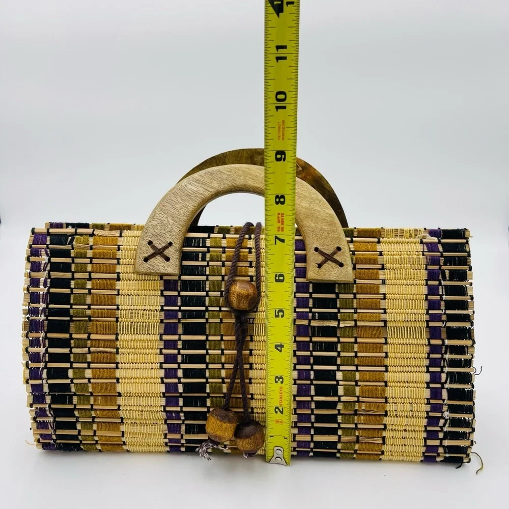 Love Stitch Wood Bamboo Small Medium Hand Bag